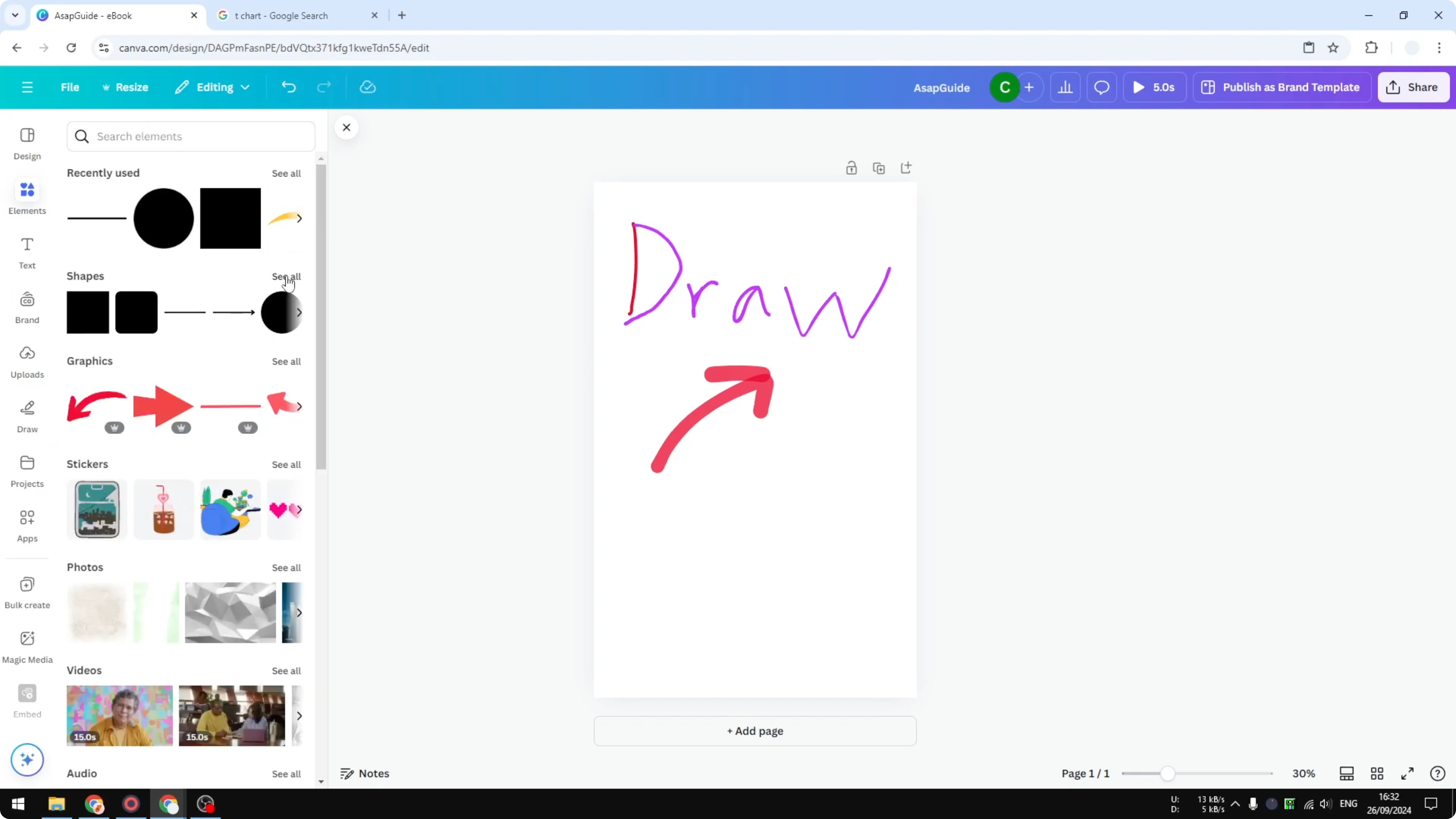 Screenshot from How to Use the Draw Tool in Canva at 125s