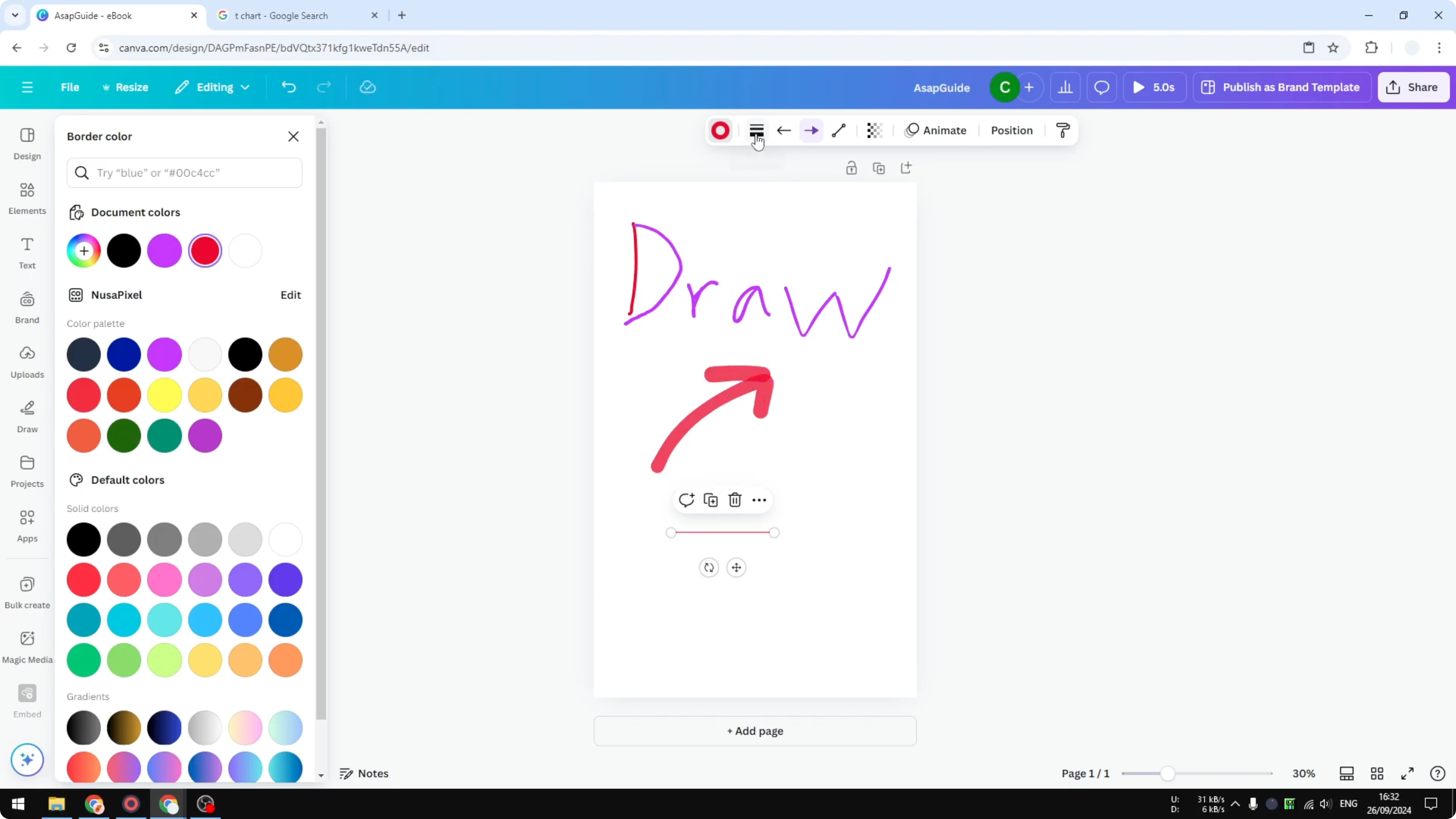 Screenshot from How to Use the Draw Tool in Canva at 135s