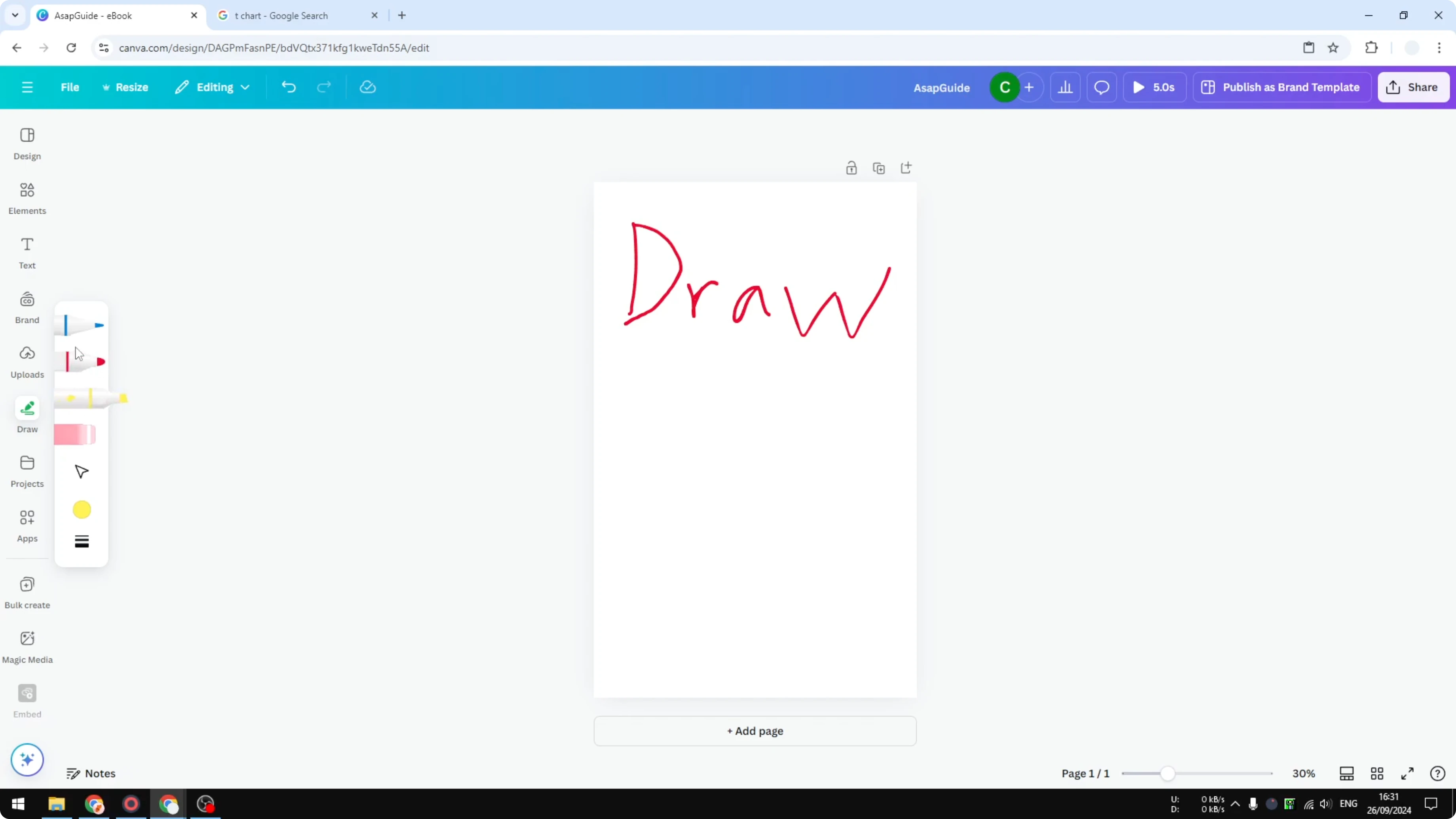 Screenshot from How to Use the Draw Tool in Canva at 26s