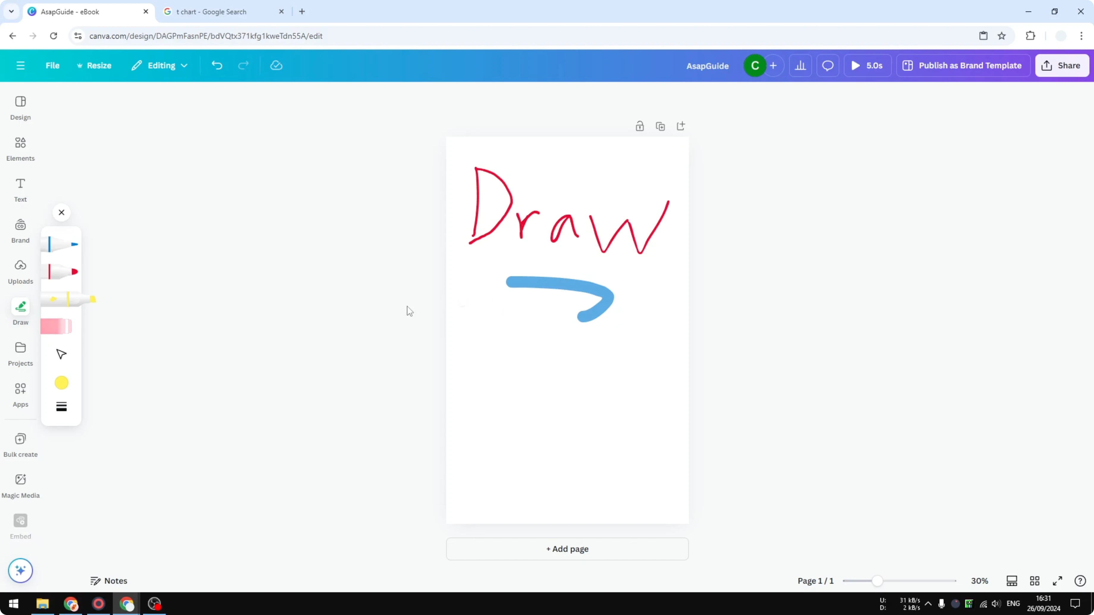 Screenshot from How to Use the Draw Tool in Canva at 33s