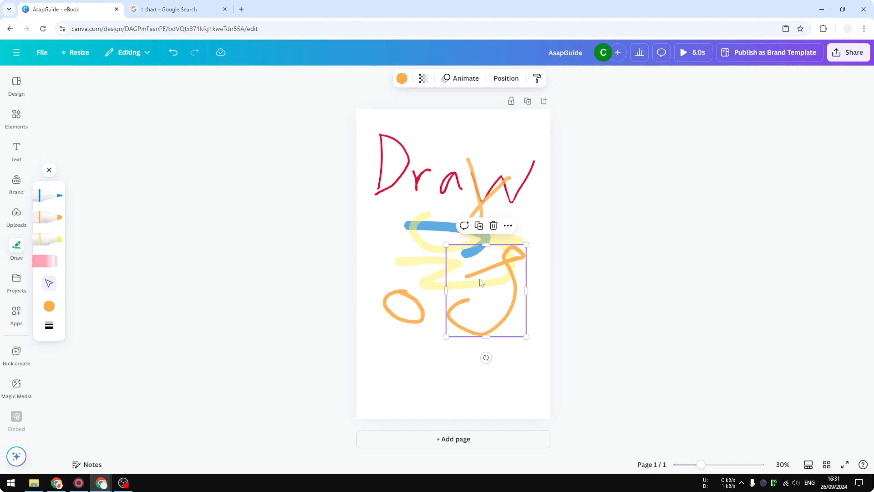 Screenshot from How to Use the Draw Tool in Canva at 63s