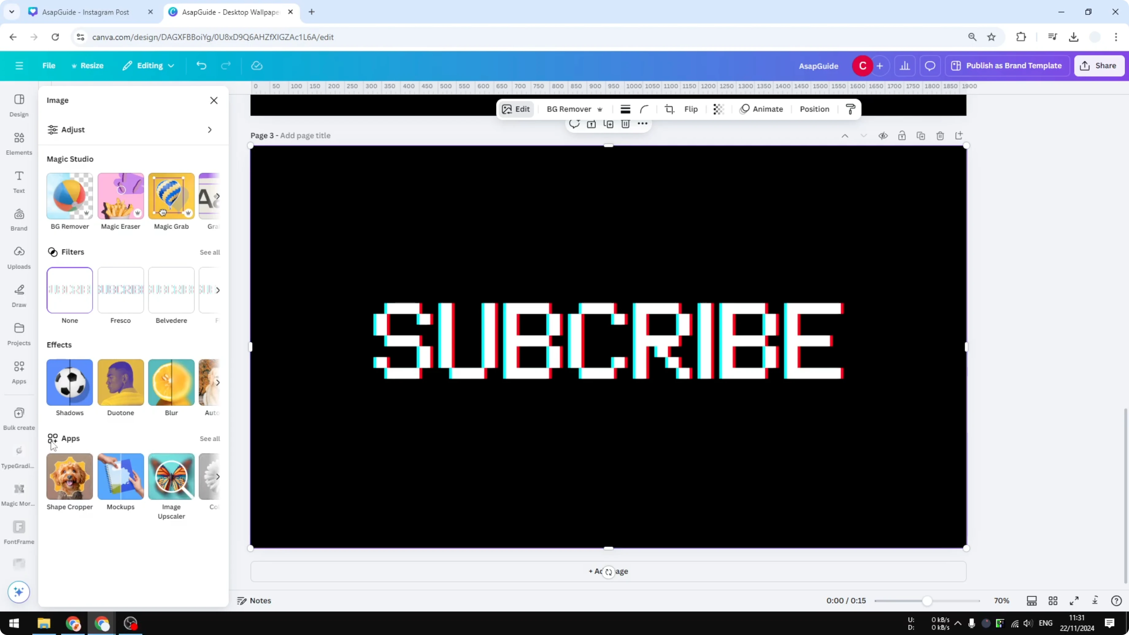 Screenshot from How to Create a VHS Text Effect in Canva at 157s