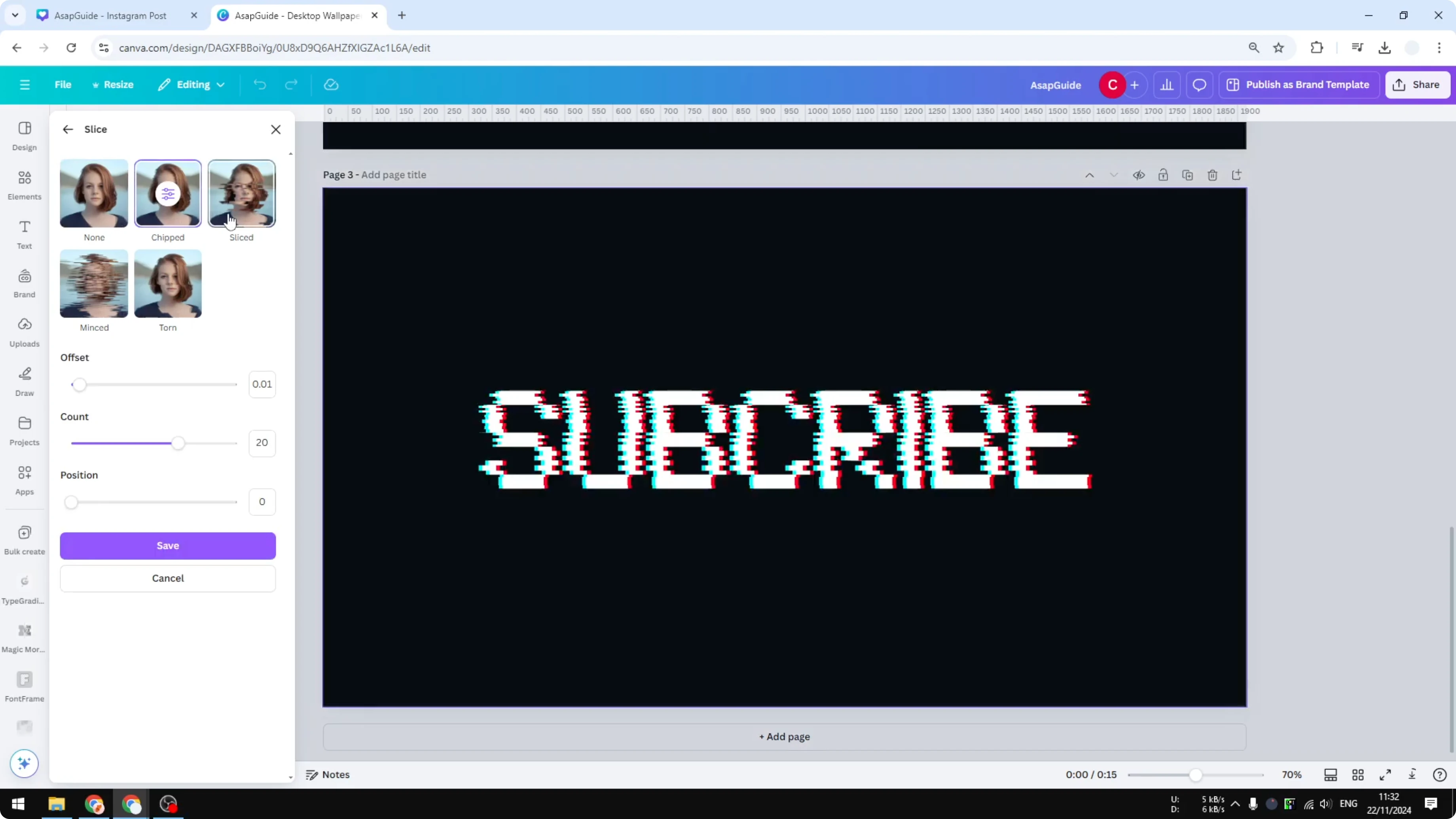 Screenshot from How to Create a VHS Text Effect in Canva at 177s