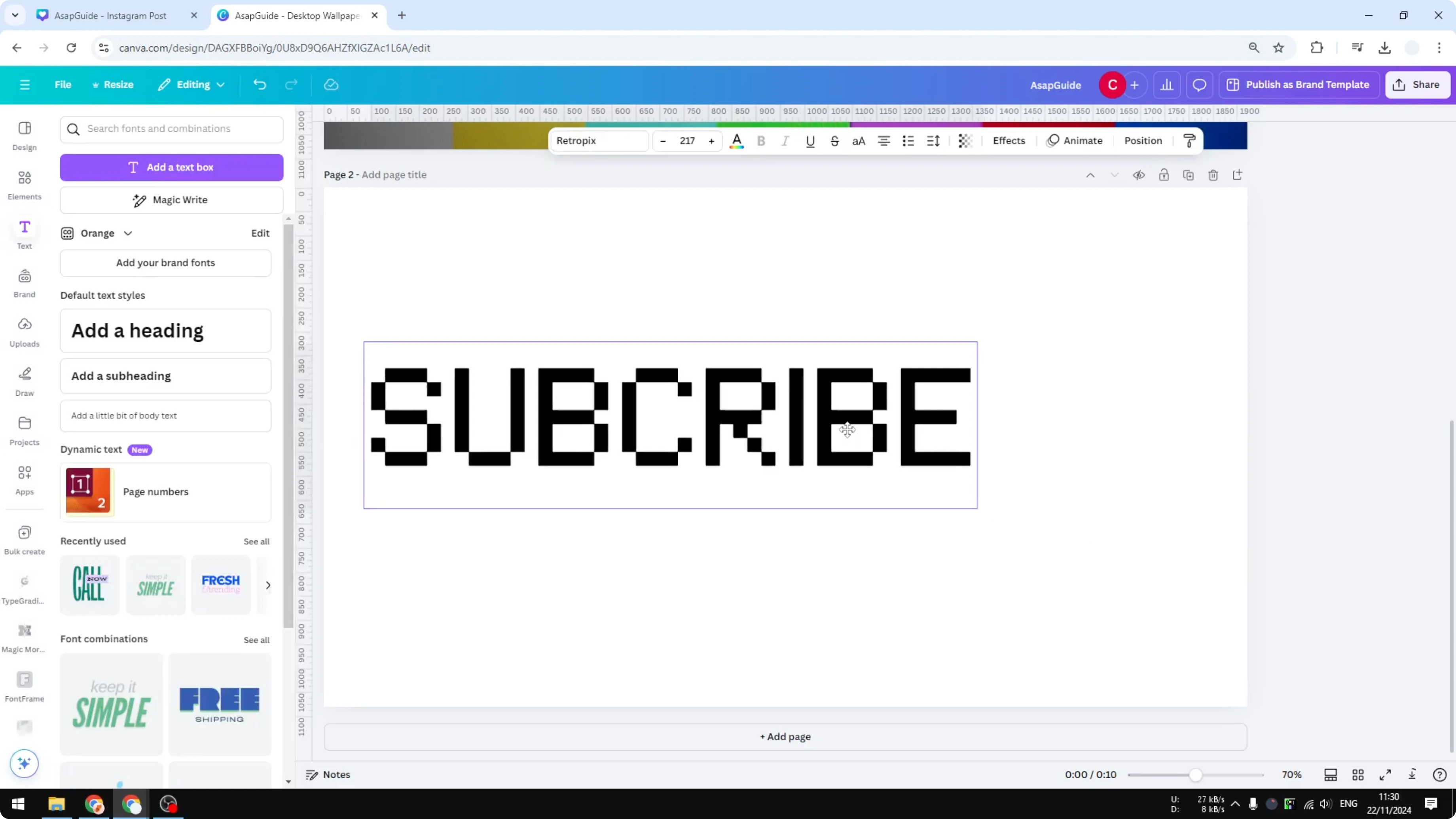 Screenshot from How to Create a VHS Text Effect in Canva at 55s