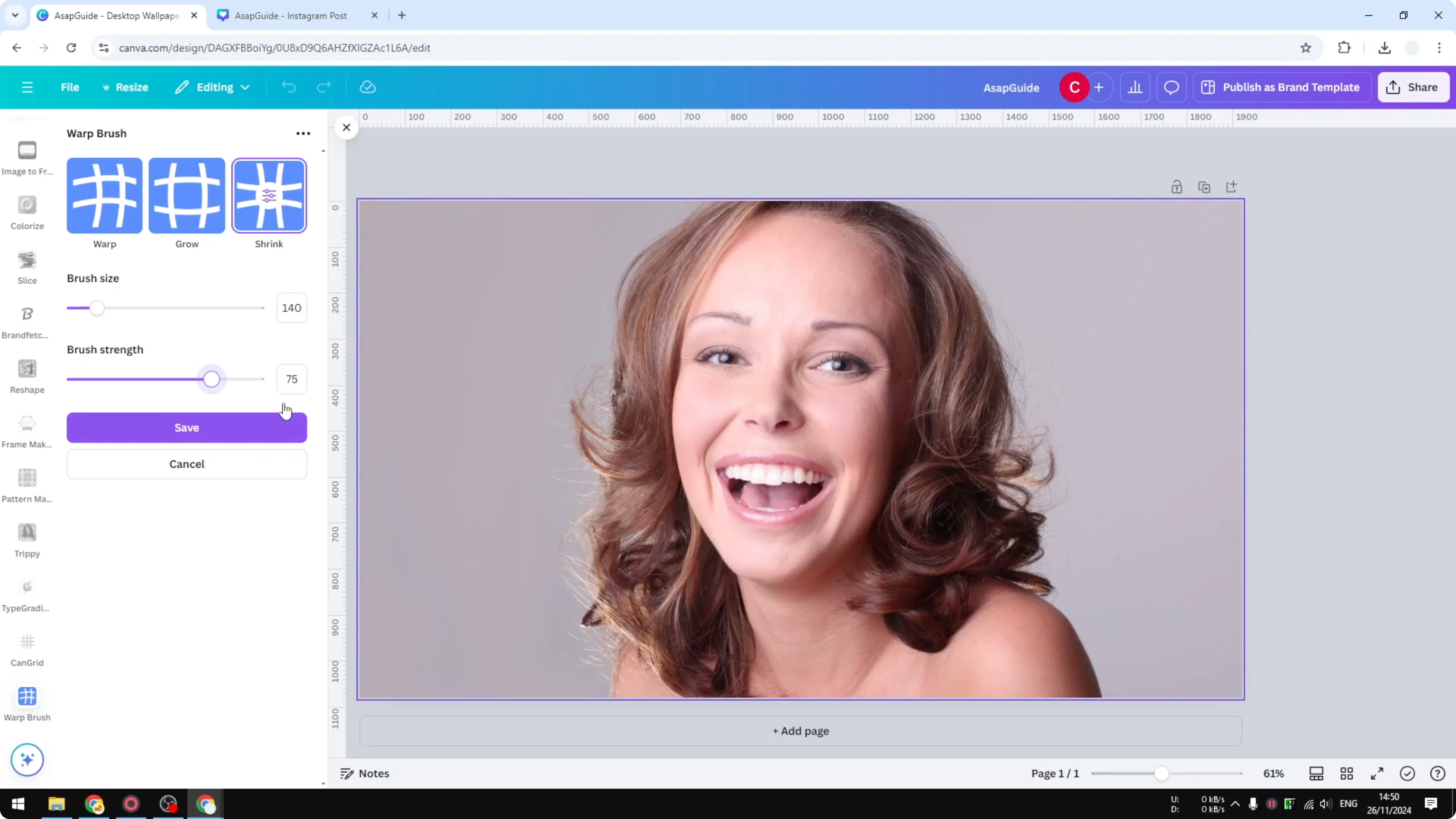 Screenshot from How to Warp an Image in Canva at 60s