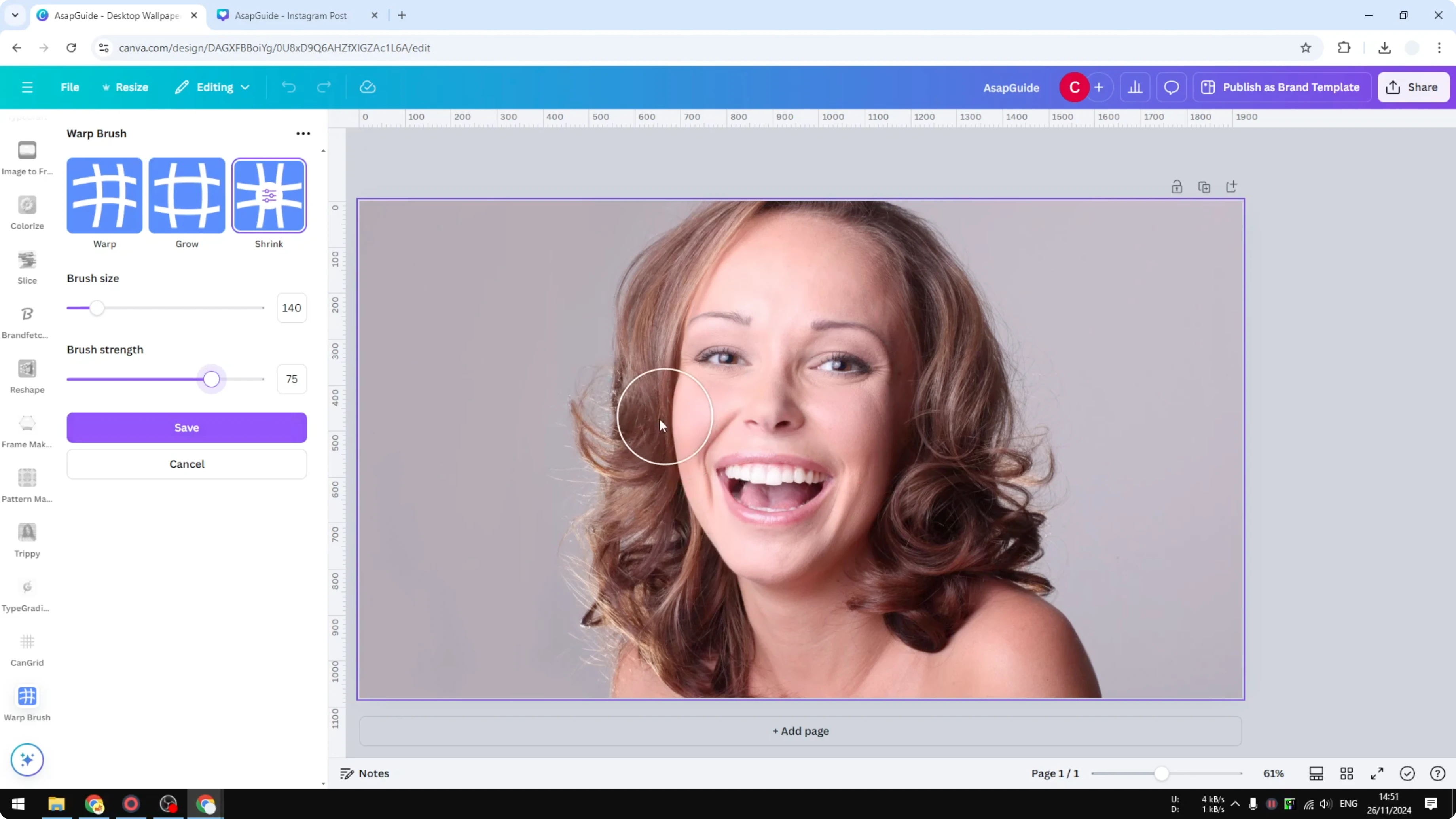 Screenshot from How to Warp an Image in Canva at 65s