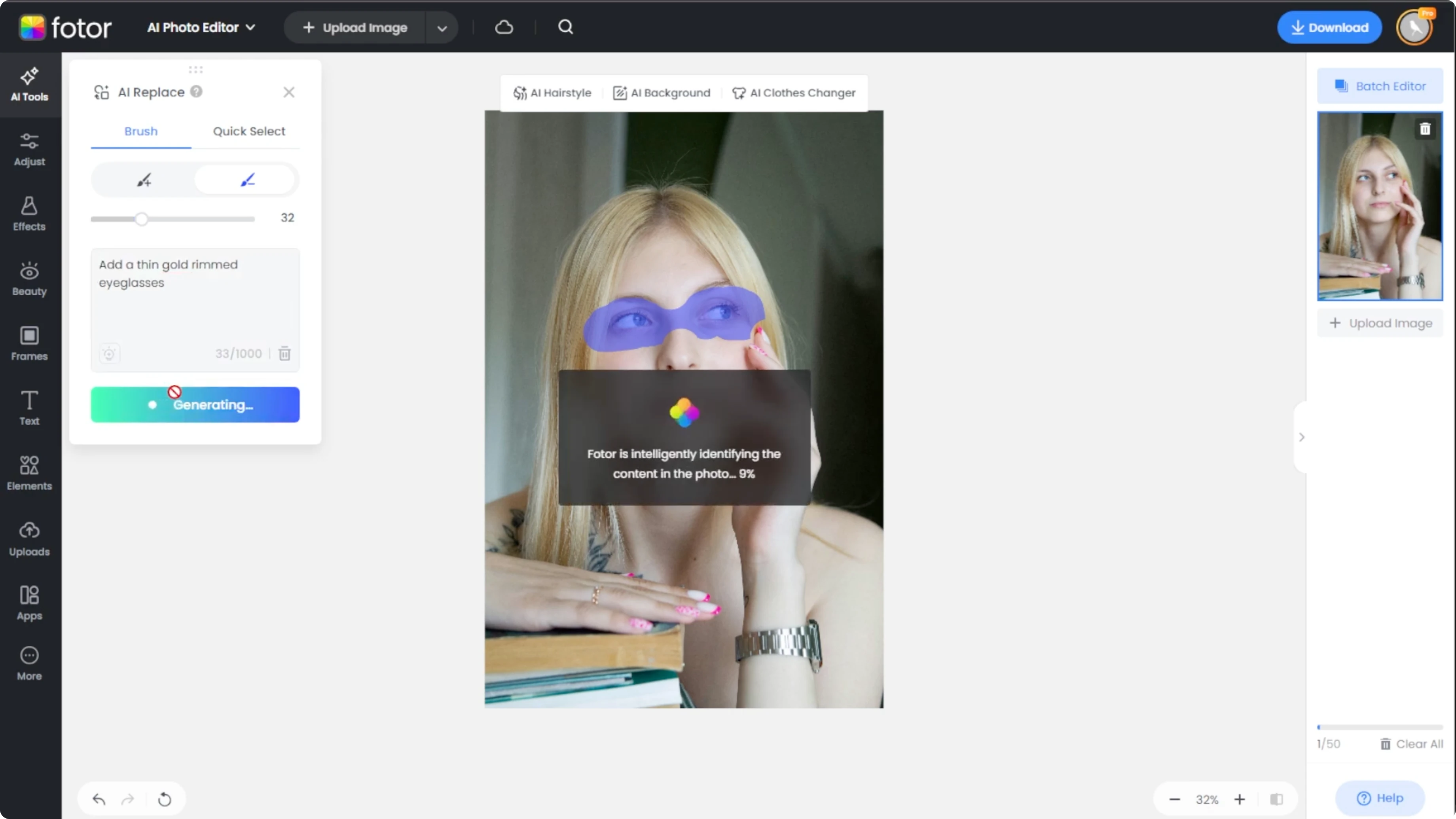 Screenshot from How to Visualize Yourself Wearing Different Eyeglasses with AI? at 105s