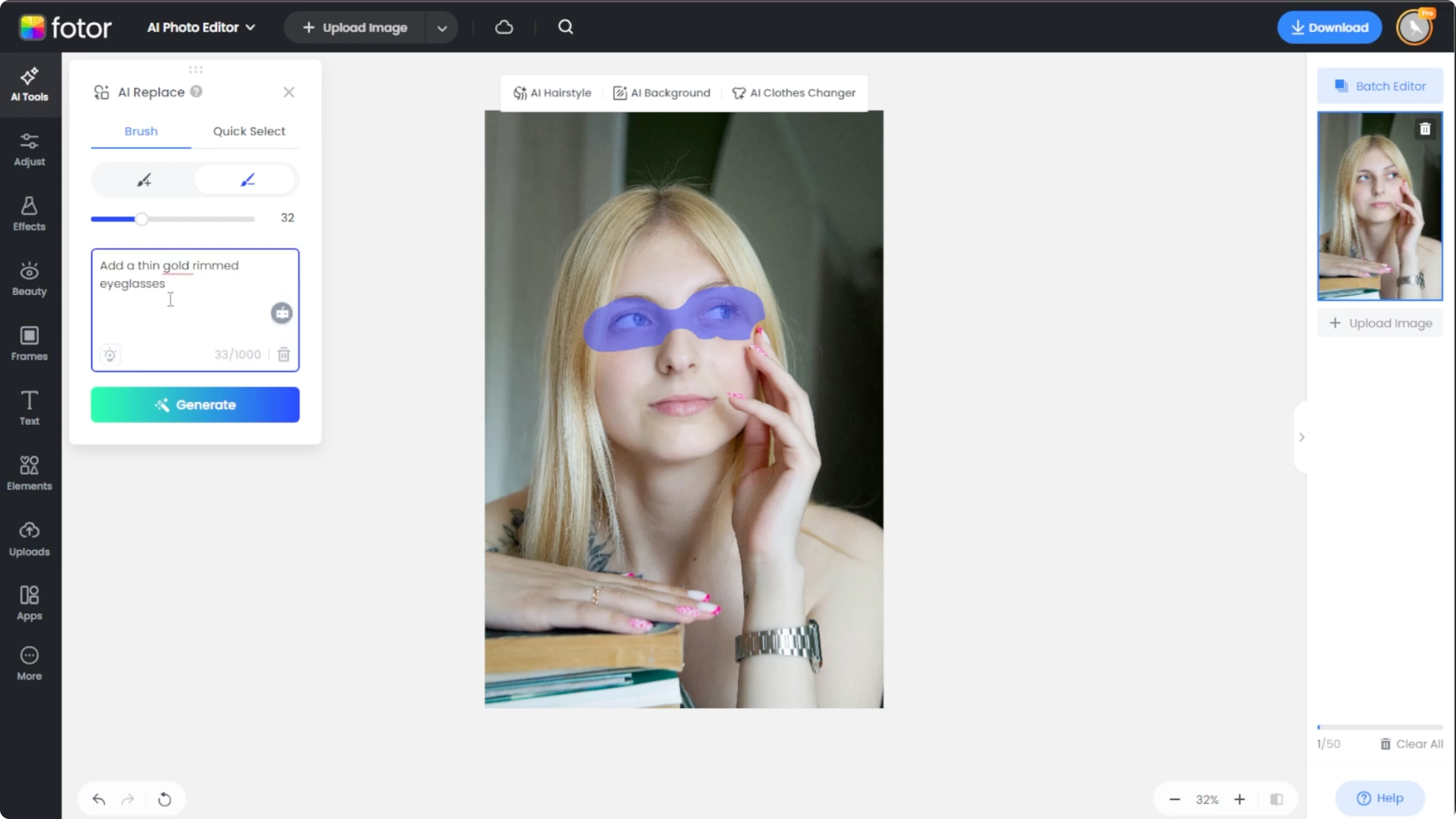 Screenshot from How to Visualize Yourself Wearing Different Eyeglasses with AI? at 95s
