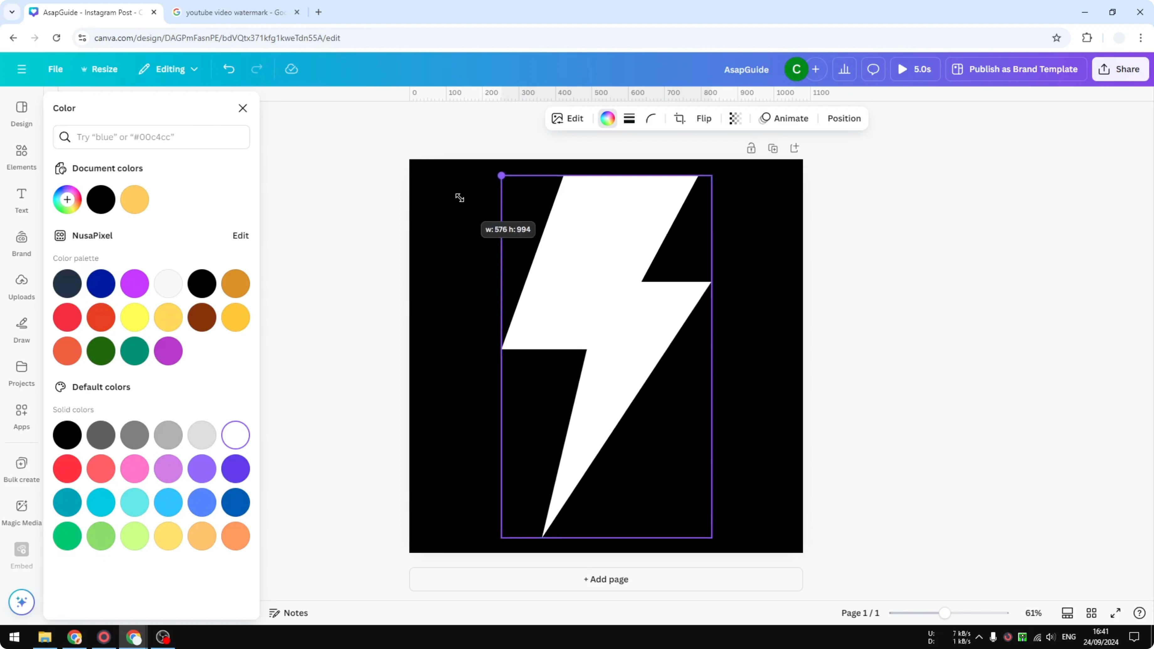 Screenshot from How to Create YouTube Video Watermark in Canva at 117s
