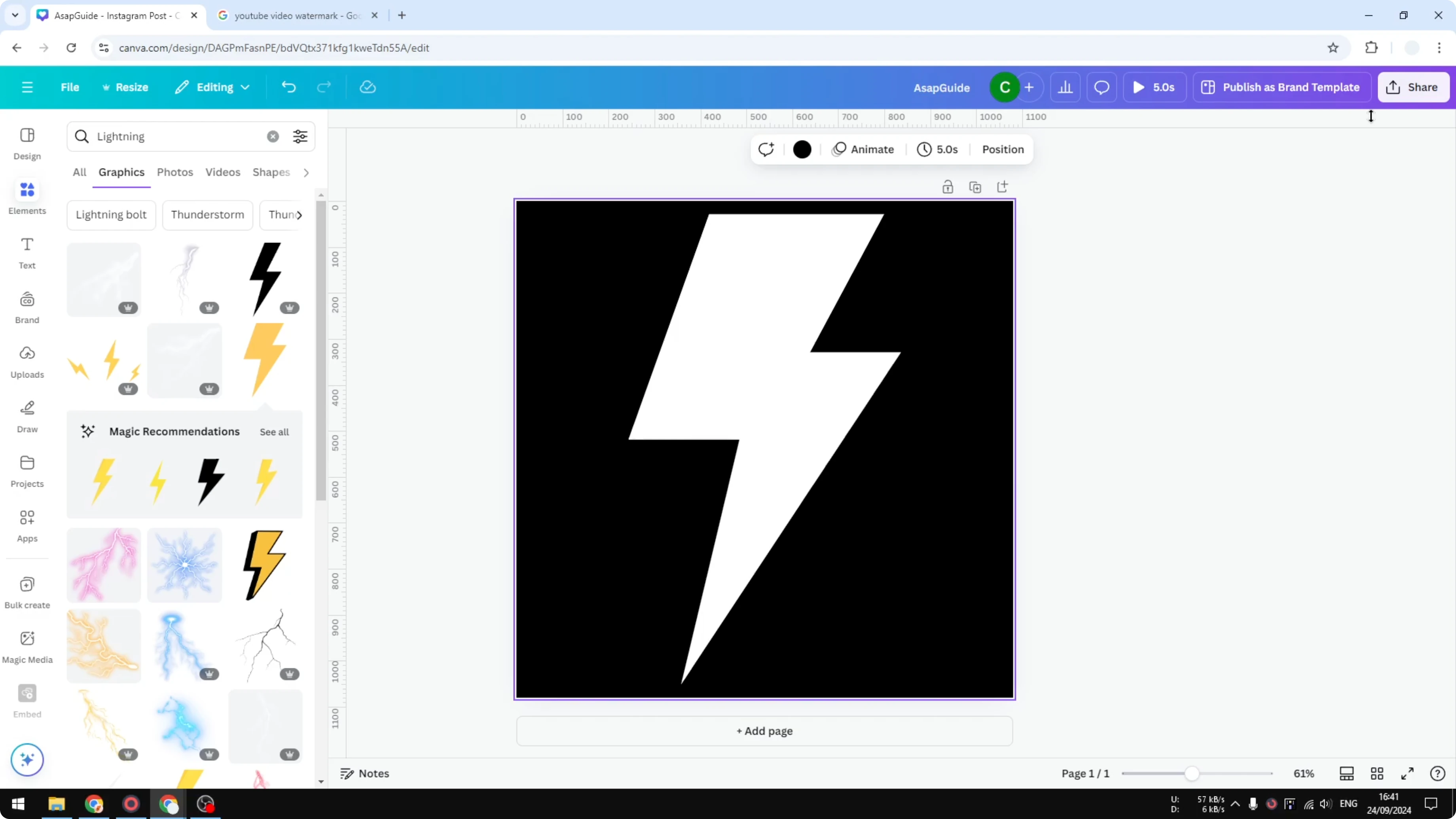 Screenshot from How to Create YouTube Video Watermark in Canva at 121s