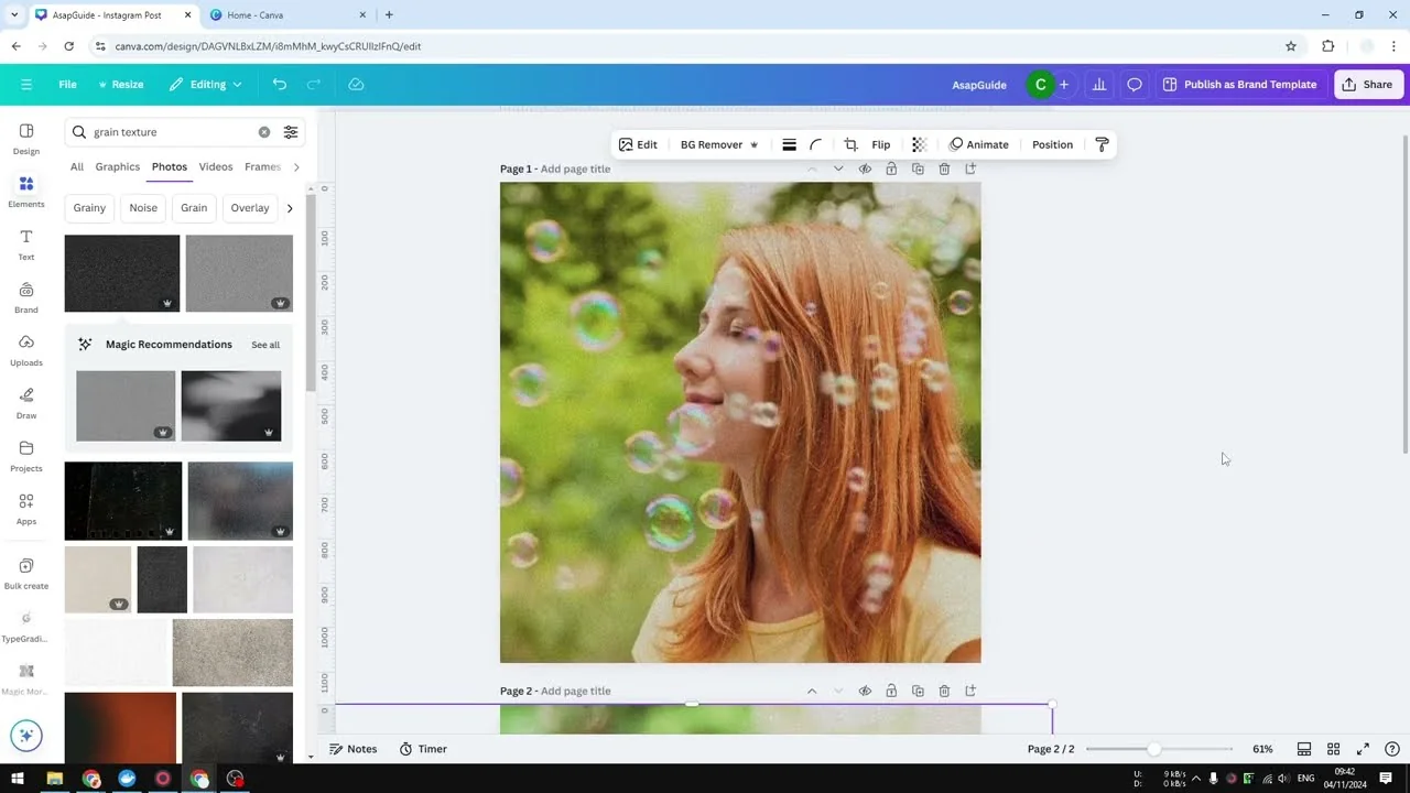 How to Add Grain Effect to a Photo in Canva