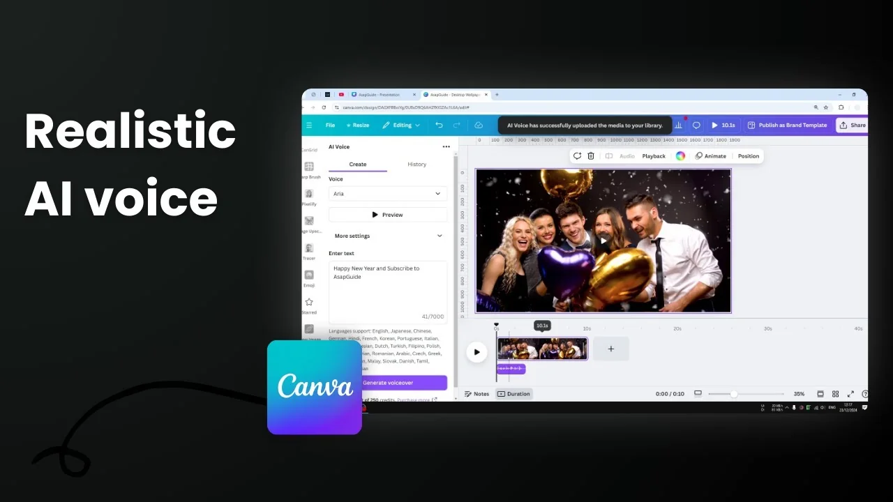 How to Add Realistic AI Voice to Video Canva