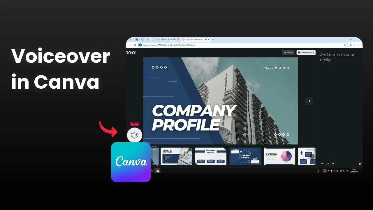 How to Add Your Voiceover to Canva Presentation