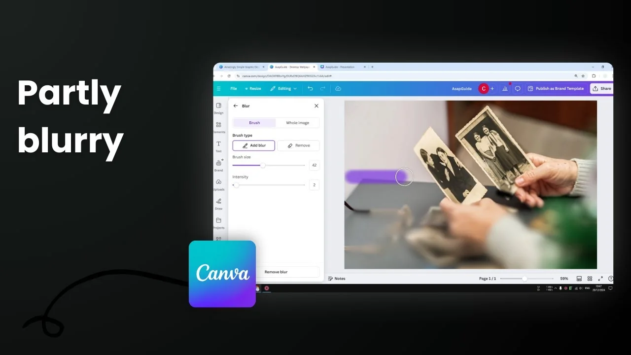 How to Blur Part of a Photo in Canva