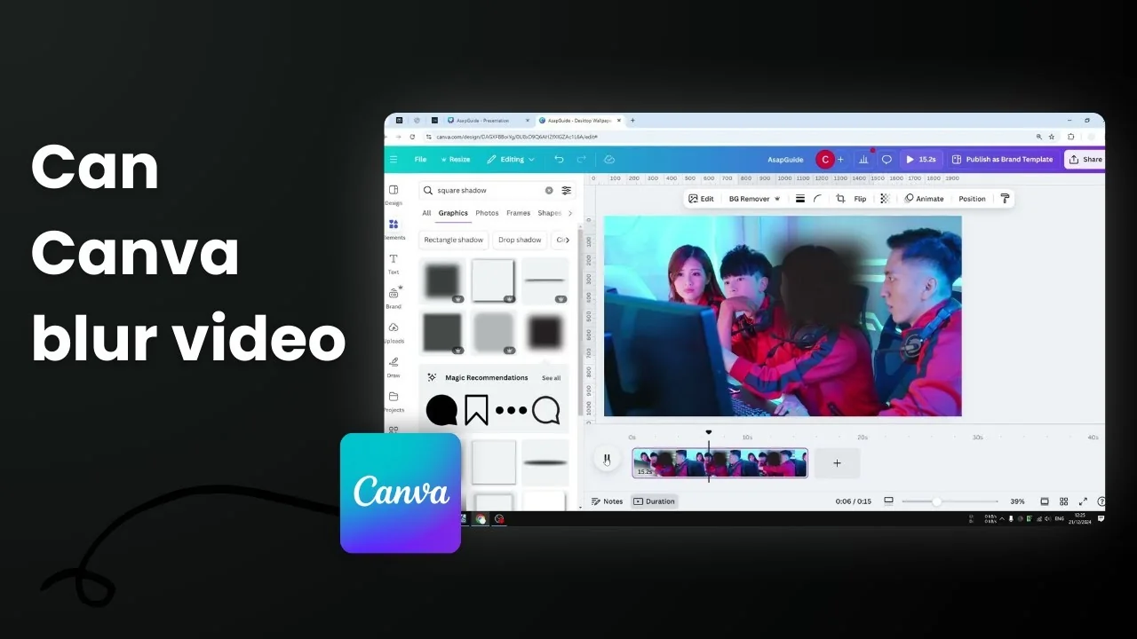 How to Blur Part of a Video in Canva