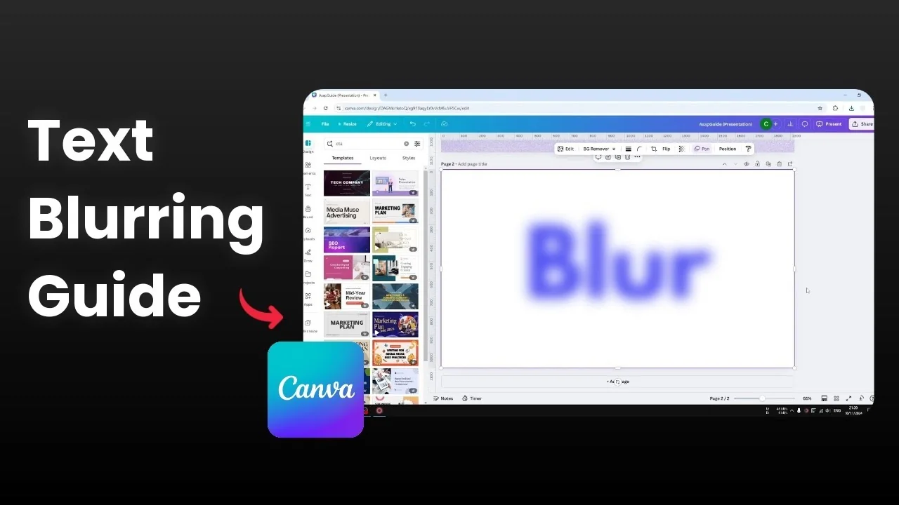 How to Blur Text in Canva