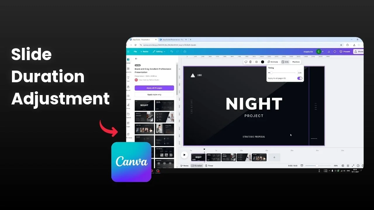 How to Change the Duration of Slides in Canva Video Projects