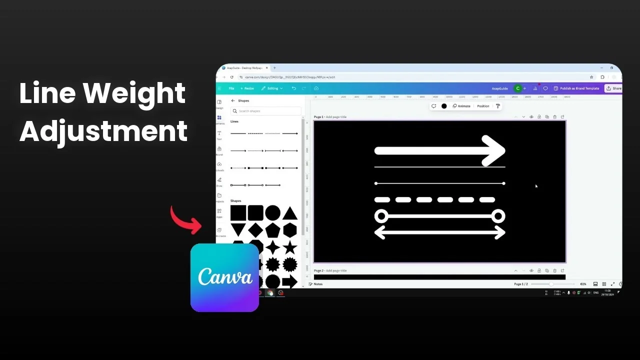 How to Change the Weight of a Line in Canva