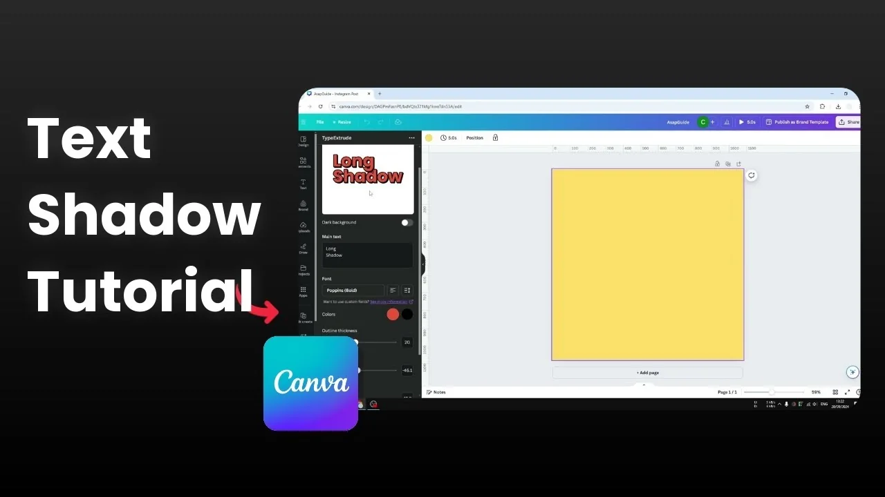 How to Create a Long Shadow Text Effect in Canva