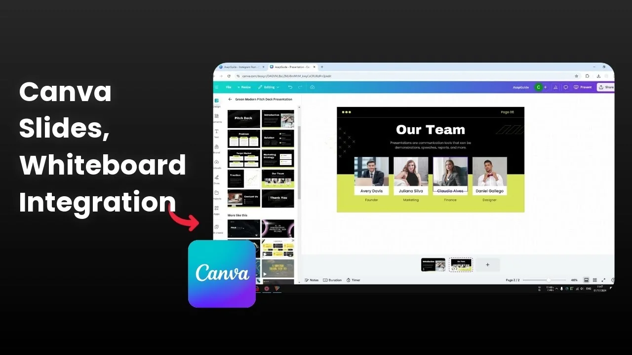 How to Expand Canva Slides to Canva Whiteboard