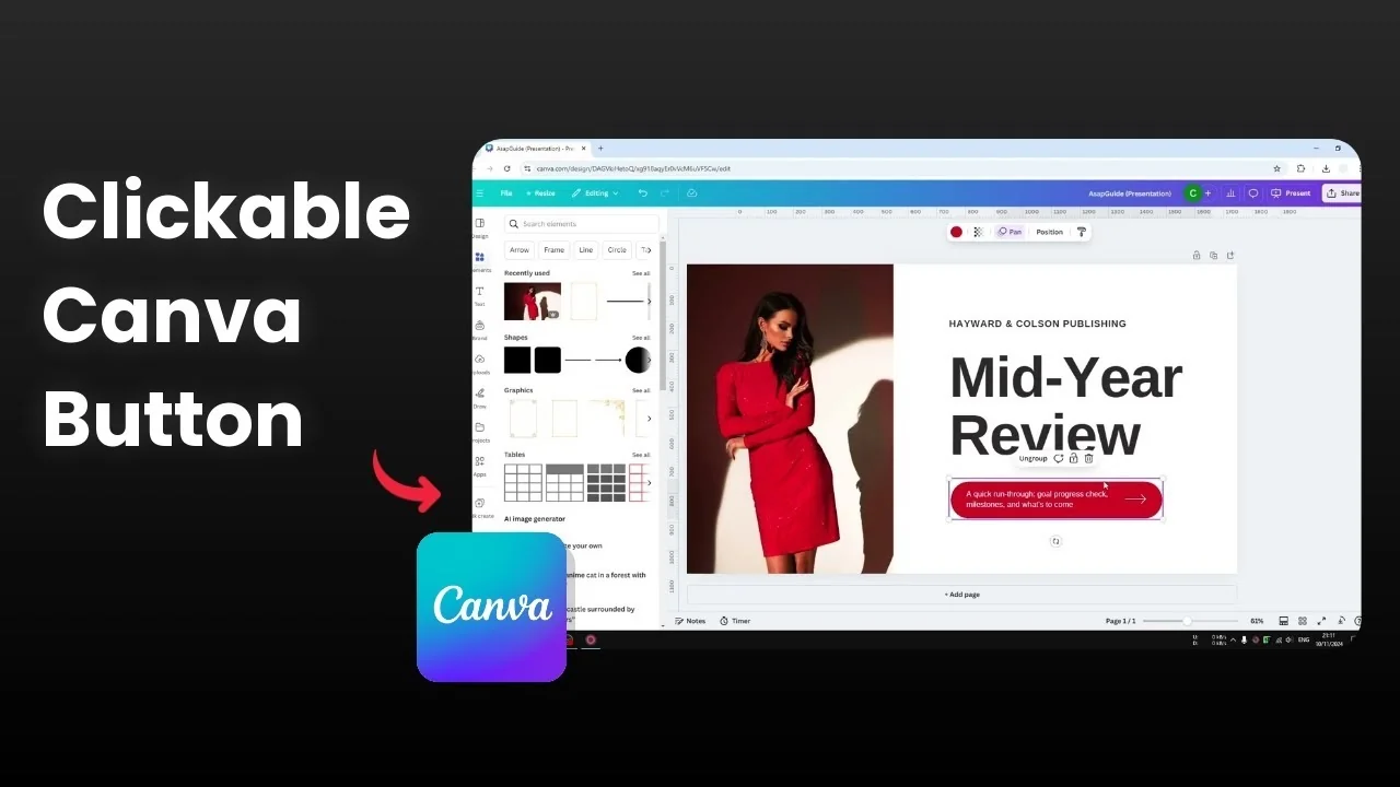 How to Make a Clickable Button in Canva
