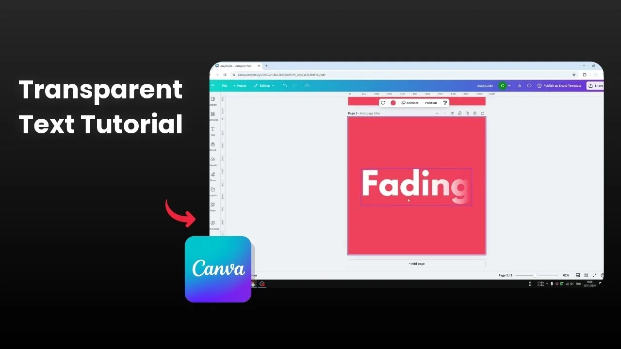 How to Make Letters Transparent in Canva