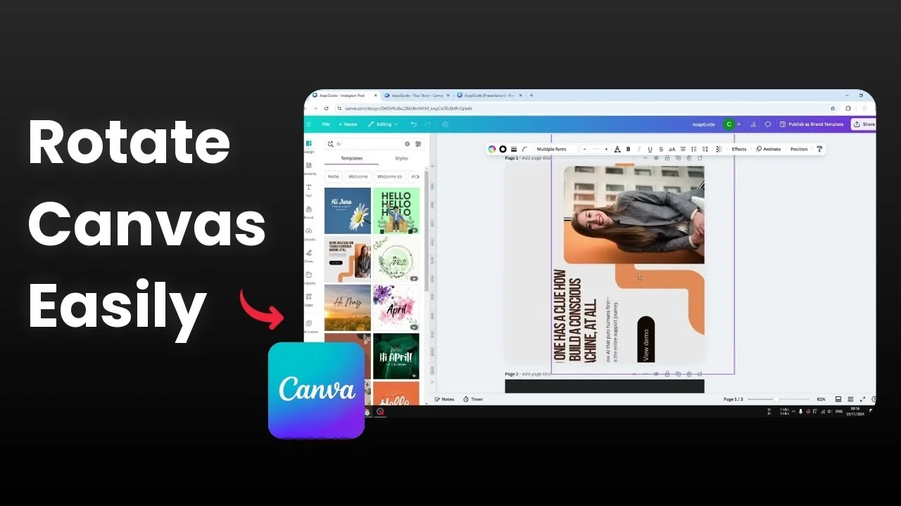 How to Rotate Canvas Inside Canva