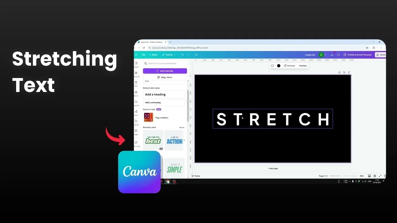How to Stretch Letters in Canva