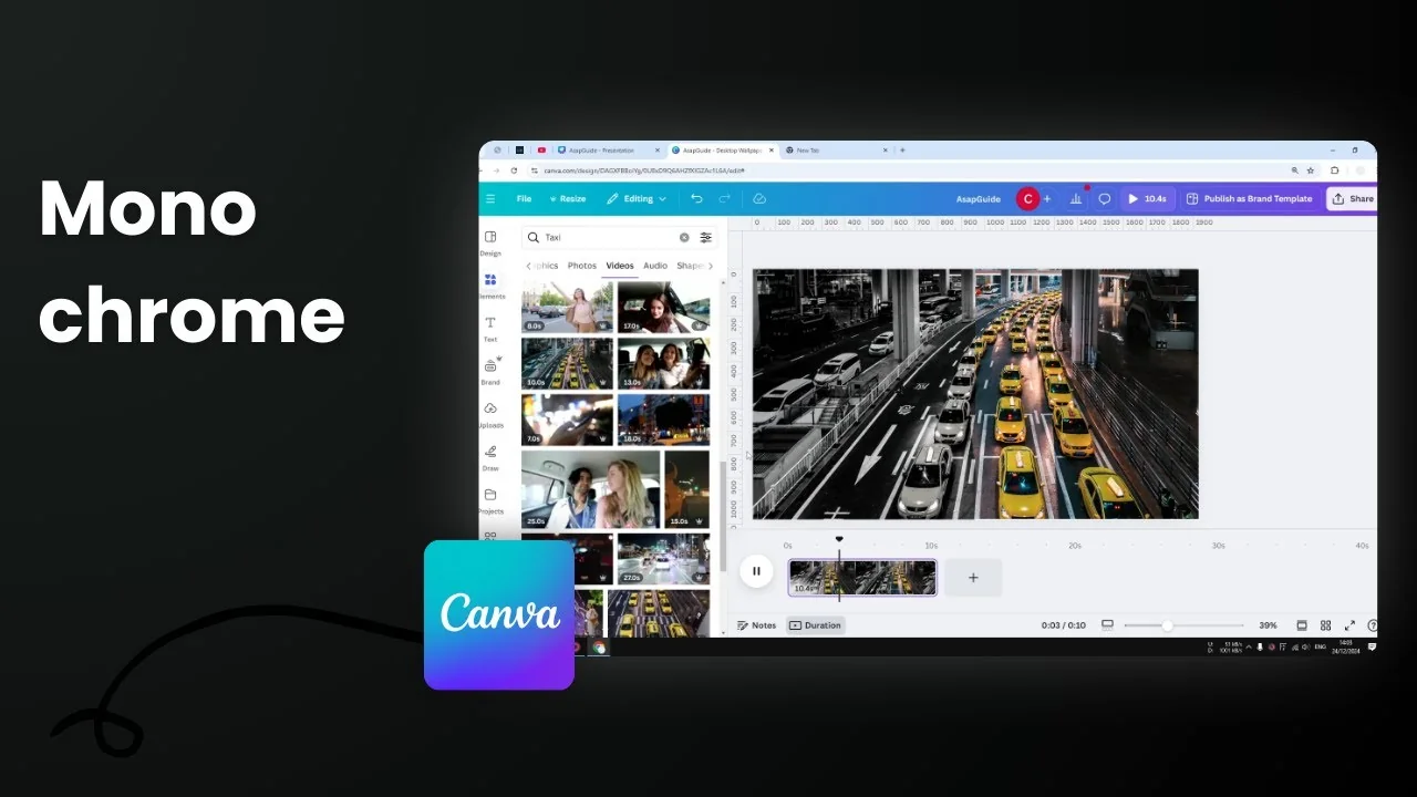 How to Turn Video Black and White Monochrome in Canva