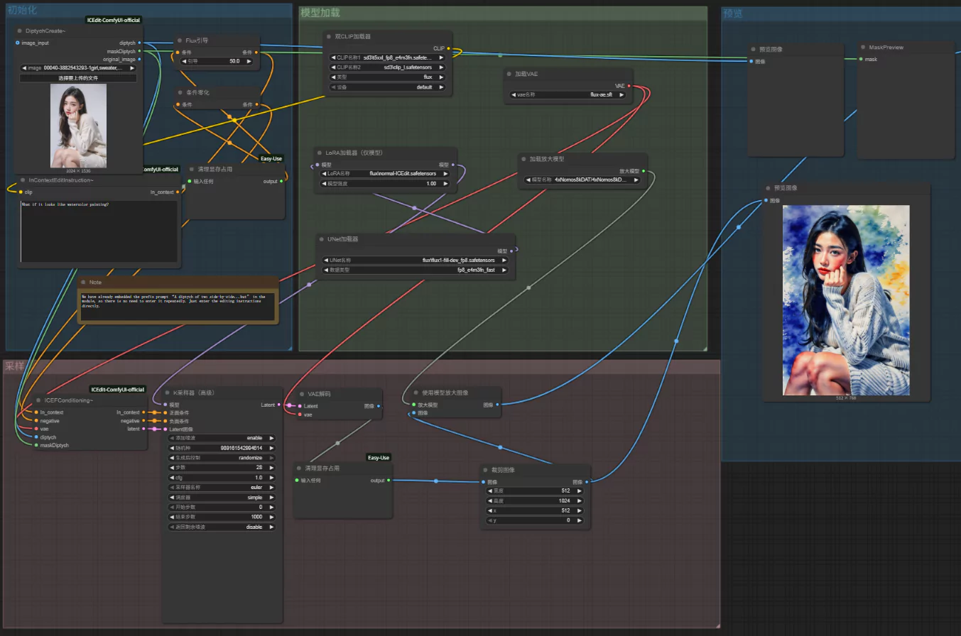 ICEdit ComfyUI Workflow Example